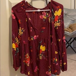 Red floral long sleeve